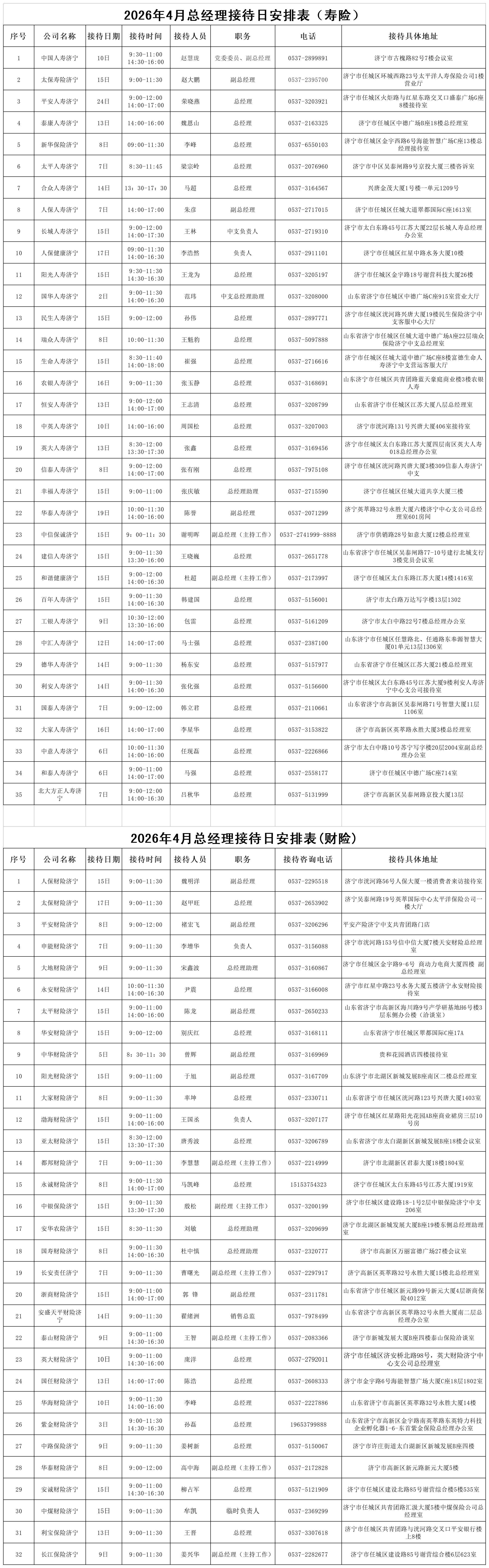 2026年4月总经理接待日安排表_1